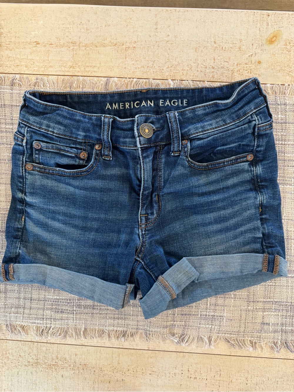 American Eagle Outfitters Dark Blue Denim Shorts